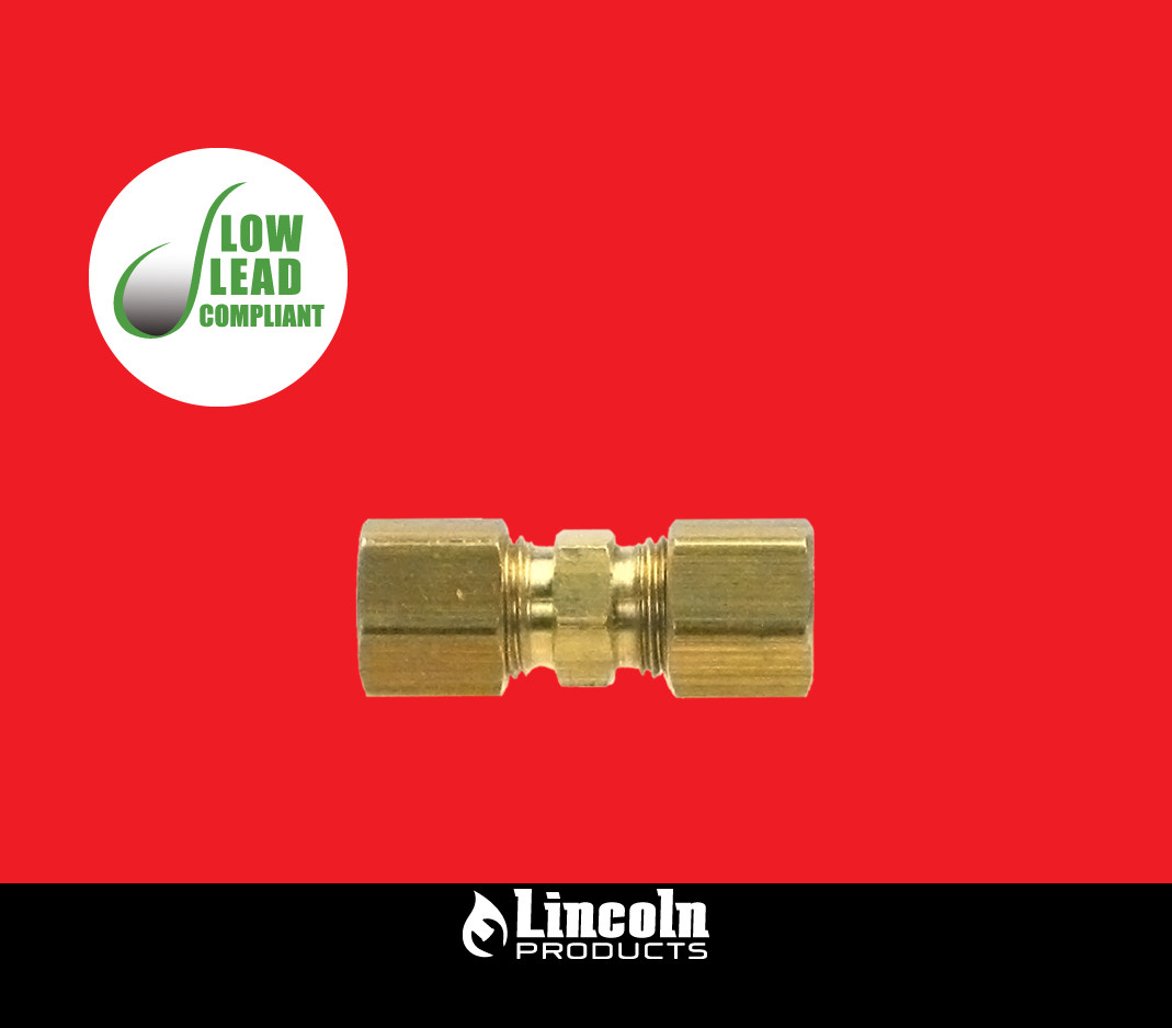 Union, Compression, Brass, 1/4 In.