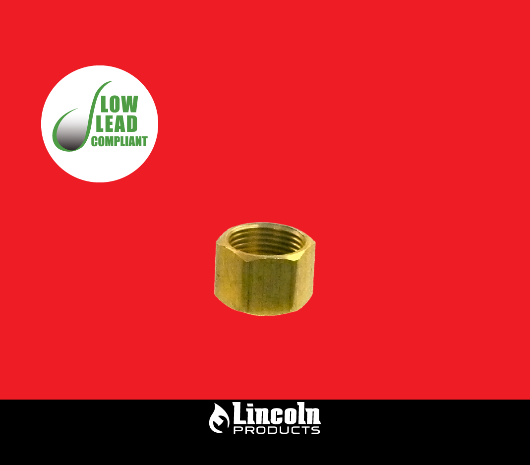 Pipe Fitting, Compression Cap, Brass, 1/4 In.