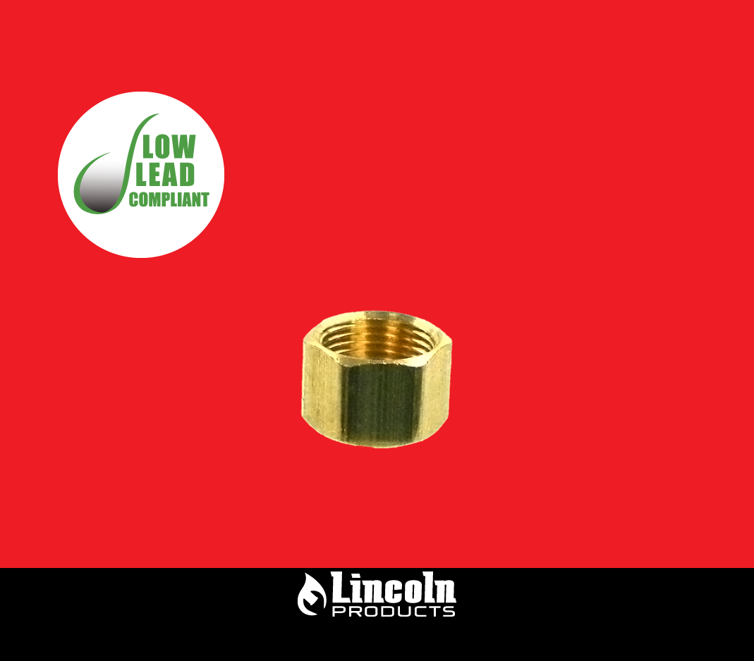 Cap, Brass, Compression, 3/8 In.