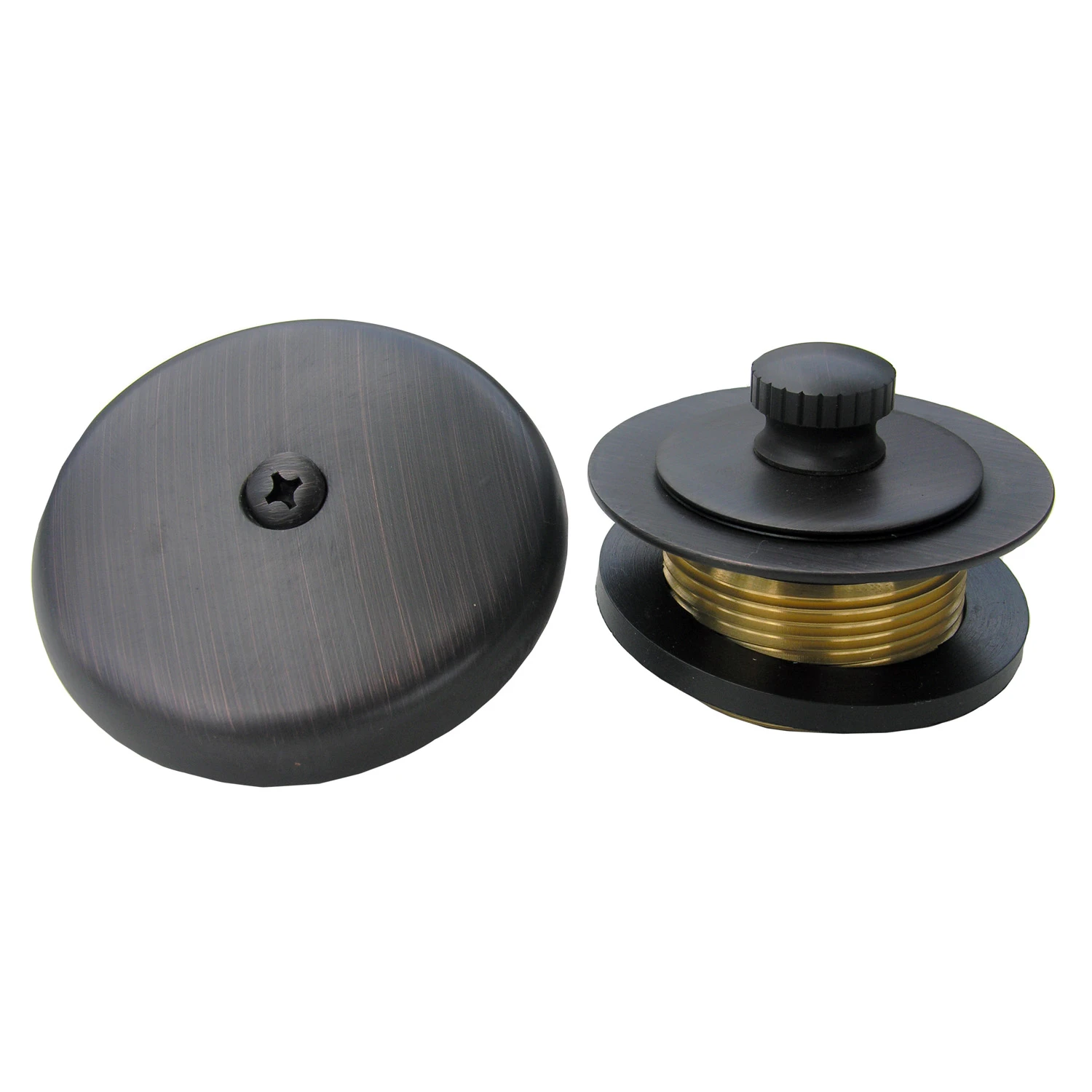 LASCO-Simpatico 34899OB Lift and Turn Tub Strainer Kit with Single Hole Overflow Plate and Screw wit