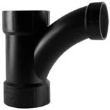 ABS/DWV Long Turn Tee Wye, 4 x 4 x 3 In.