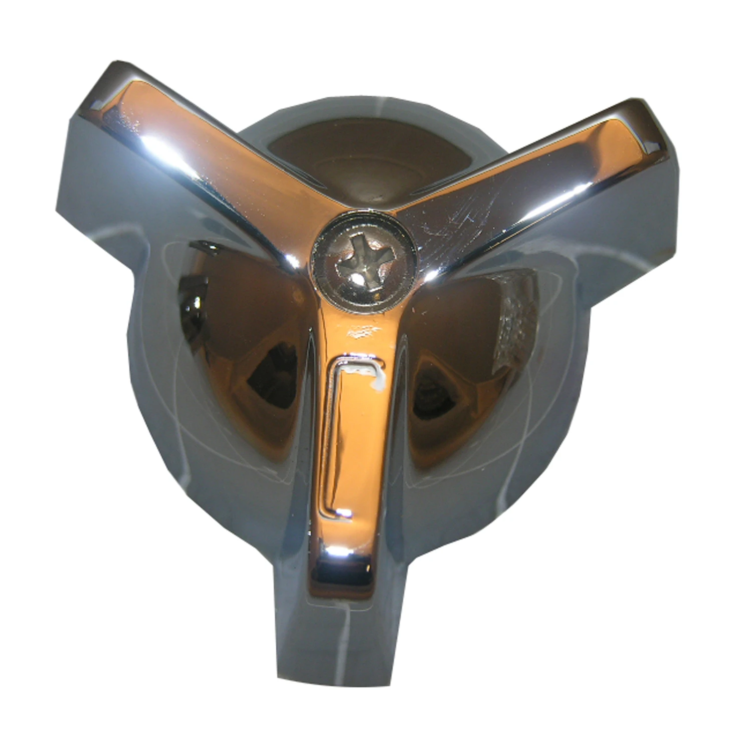 3-Point Metal Faucet Handle, Chrome with Cold Button