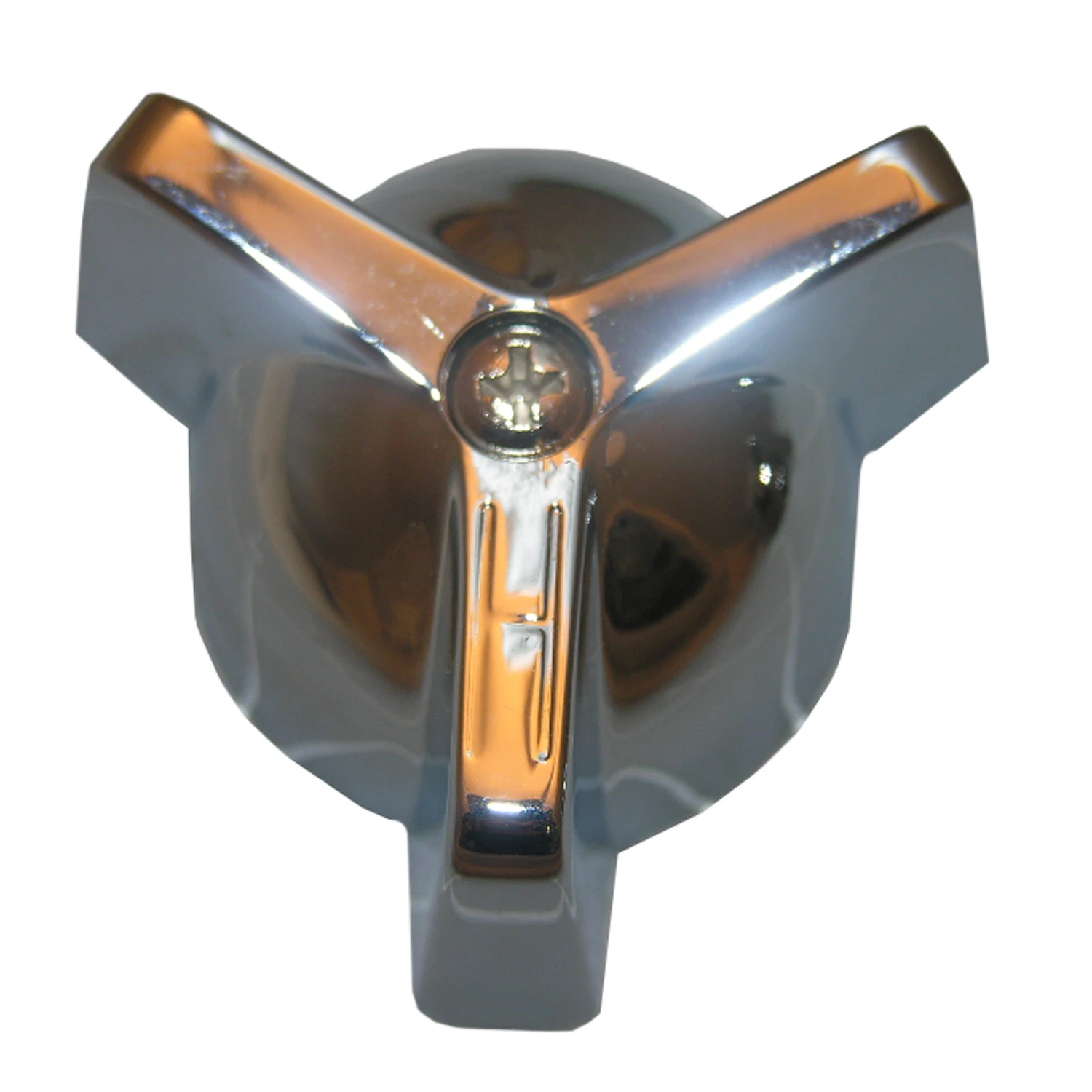 3-Point Metal Faucet Handle, Chrome with Hot Button