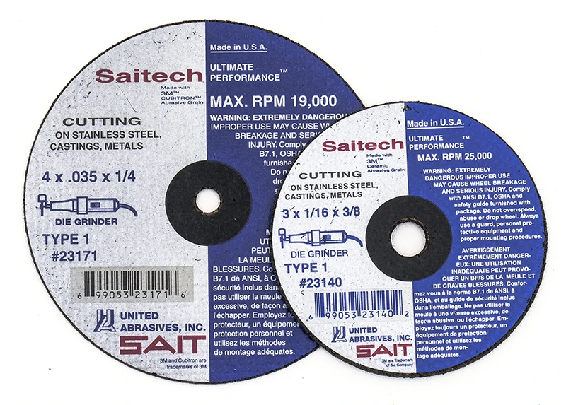 Ceramic Aluminum Oxide Cutting  Disc 3" X .035 X 3/8", Ultimate Performance, Great For Stainless Steel