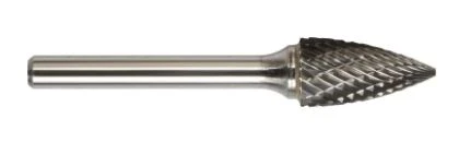 Carbide Bur, Pointed Tree Shape, Sg-15, 3/4"d X 1-1/2"l, Double Cut