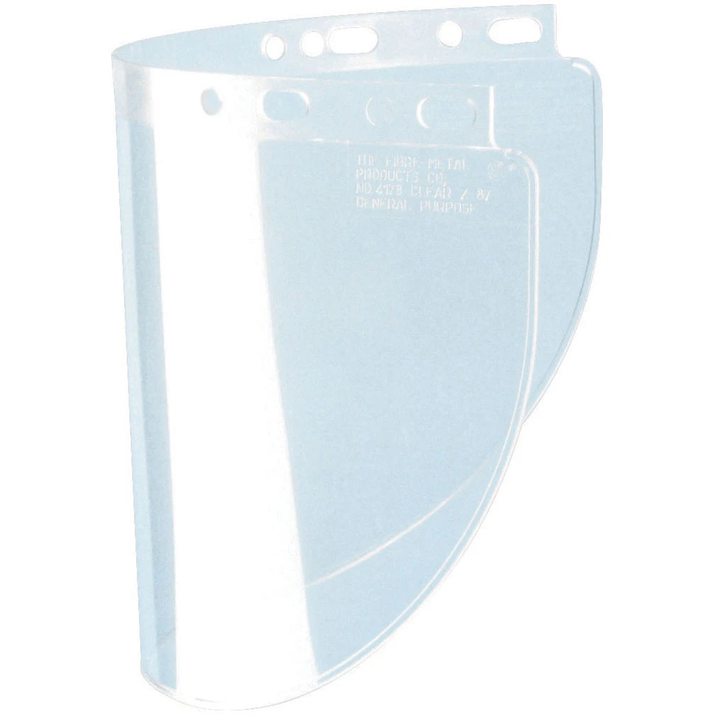 Faceshield Visor, Fibre-metal, Uncoated, 8", Clr