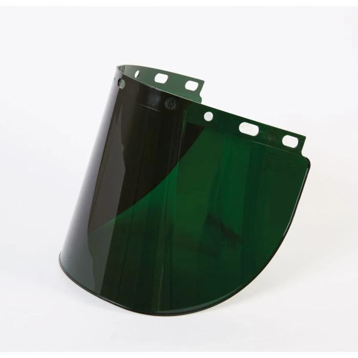 Faceshield Visor, Polycarbonate, 5ir, 8x16-1/2in, Uv, Green