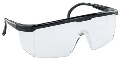 Safety Glasses, Economy Clear Lens, Black Frame, Uv-protection , Scratch-resistant