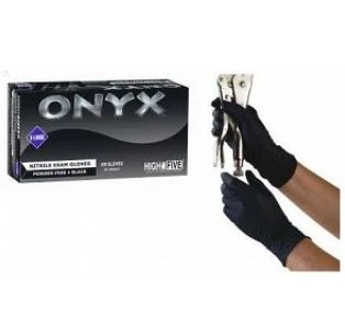 Black Nitrile Exam Gloves Size Medium Powder-free, 5-mil, 100 Per Box, Onyx