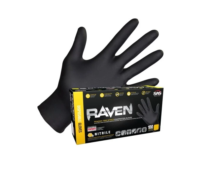 Raven Powder-free 7-mil Nitrile Glove Size X-large 100/box