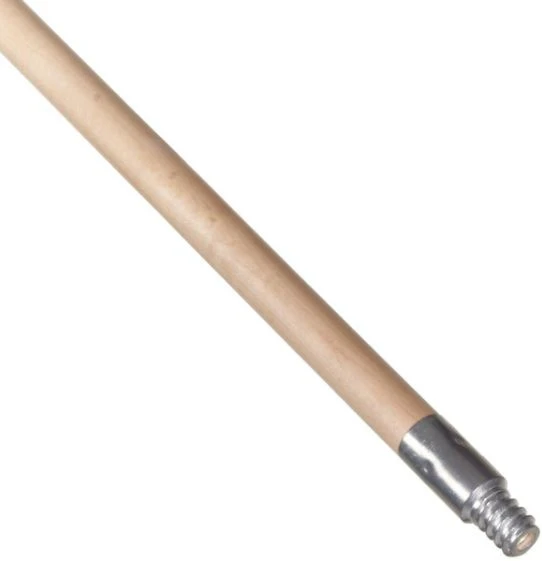 60" Hardwood Handle, Threaded Metal Tip, 15/16" Diameter