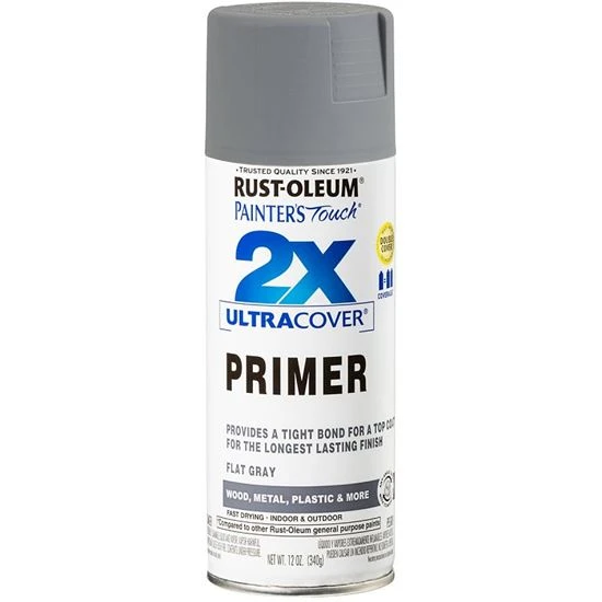Rust-oleum Painter's Touch 2x Ultra Cover Flat Gray Spray Paint Primer, 12 Oz.