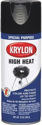 High Heat Satin Black Paint, Aerosol