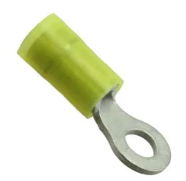 Ring Terminal, Nylon Insulated (heavy Duty) 10-12 Awg With #10 Stud Hole **yellow Insulation Color