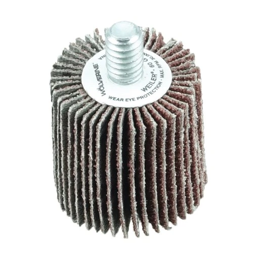 1" X 1" X 60ao Wolverine Coated Abrasive Flap Wheel, 1/4-20 Threaded Stem