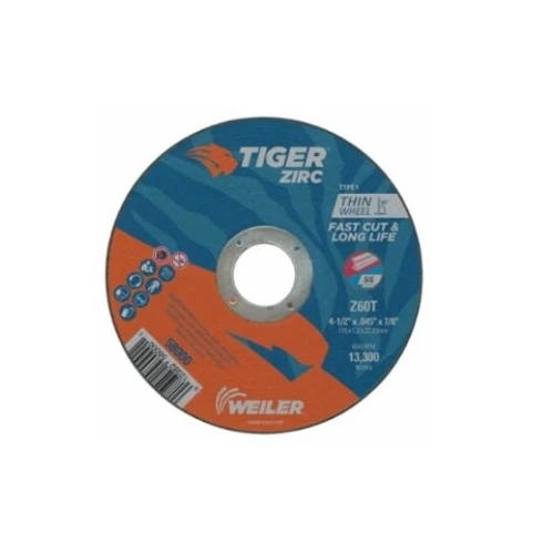 4-1/2" X .045" Tiger Zirc Type 1 Cut-off Wheel, Z60t, 7/8" A.h.