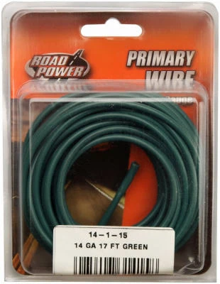 Primary Wire, Green, 14-Ga., 17 Ft.
