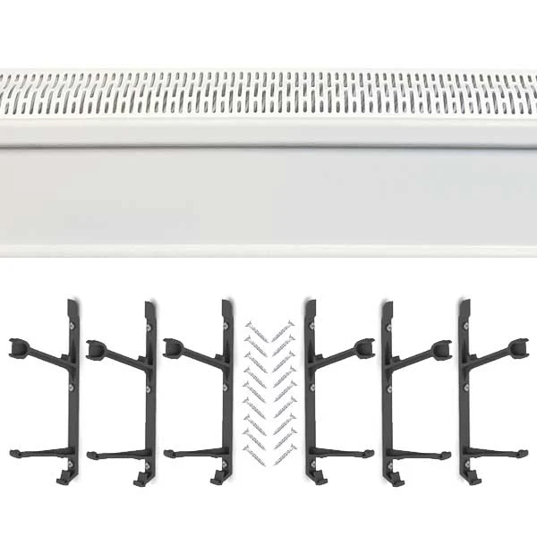 Plastx The Better Baseboard Cover 8 in. H x 8 ft. W 1-Way White ABS Plastic Baseboard Heater Co