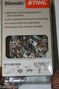Stihl Brand 16 Inch Chain For Bar Chainsaw 3/8 Pitch.043 Gauge 55 drivers 