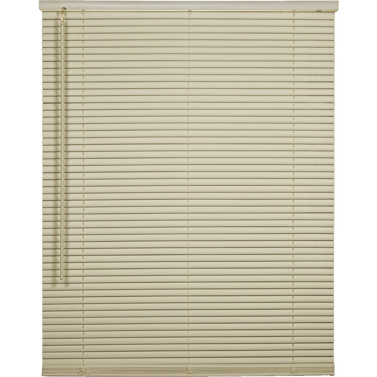 31 In. x 64 In. x 1 In. Vanilla Vinyl Light Filtering Cordless Mini Blind