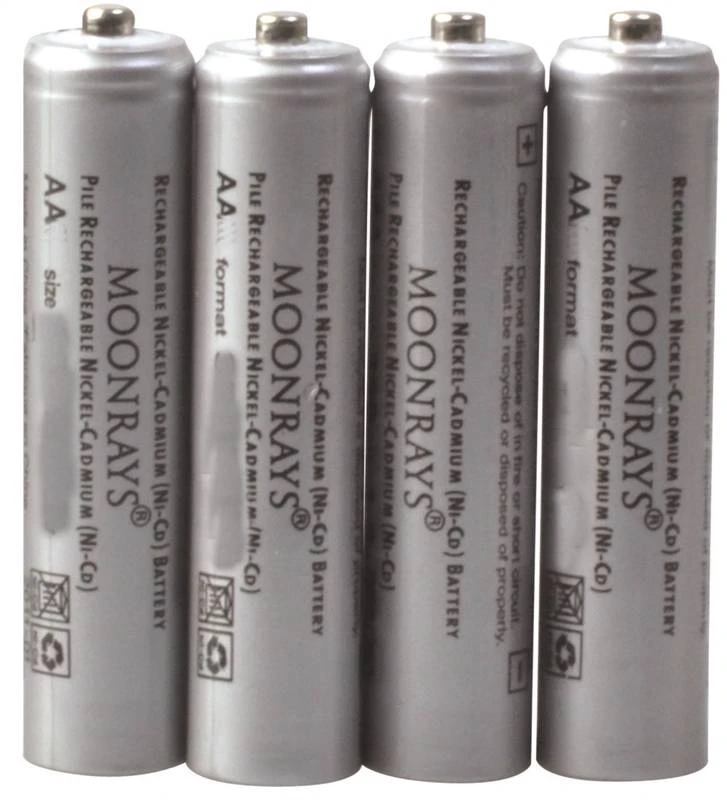 Rechargeable 600 mAh NiCd AA Batteries for Solar-Powered Units (4-Pack)