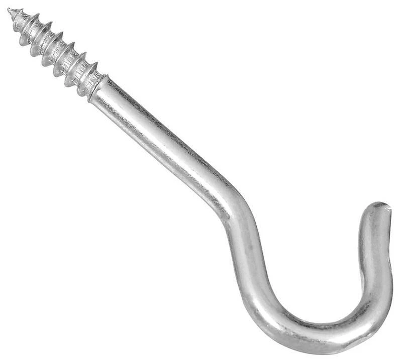 National Hardware V2040 Series N120-626 Ceiling Hook, 25 lb Working Load Limit, #10, Steel, Zinc