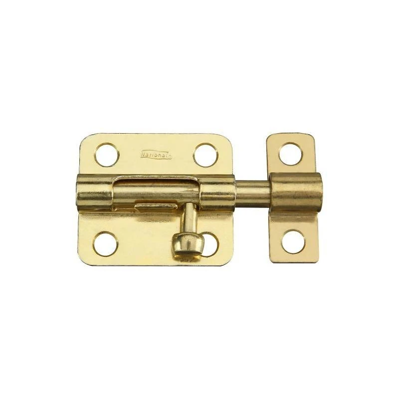 National Hardware N151-480 Barrel Bolt, 2-1/2 in L, Steel, Brass