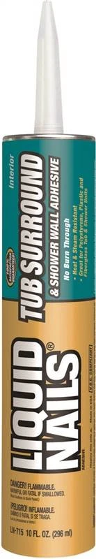 Liquid Nails LN-715 Waterborne Construction Adhesive, 10 oz Squeeze Tube