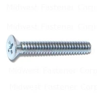 10-24 x 1-1/4 Zinc Phillips Flat Machine Screws