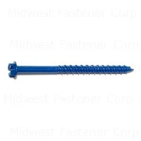 3/16 x 2-3/4 Blue Ruspert Slotted Hex Masonry Screws