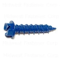 1/4 x 1-1/4 Blue Ruspert Slotted Hex Masonry Screws