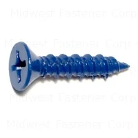 1/4 x 1-1/4 Blue Ruspert Phillips Flat Masonry Screws