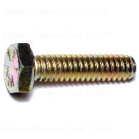 1/4-20 x 1 Yellow Zinc Grade 8 Coarse Hex Cap Screws