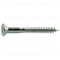 10 x 1-3/4 Zinc Phillips Flat Wood Screws
