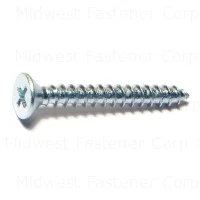 10 x 1-1/2 Zinc Phillips Flat Sheet Metal Screws