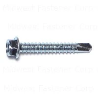 12 x 1-1/2 Zinc Hex Washer Self-Drilling Screws