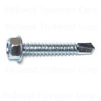 14 x 1-1/2 Zinc Hex Washer Self-Drilling Screws