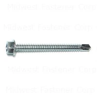 14 x 2-1/2 Zinc Hex Washer Self-Drilling Screws