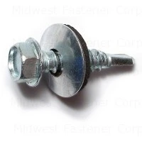 12 x 1 Zinc Hex Self-Drilling Screws with Sealing Washers