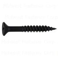 8 x 1-1/4 Black Phosphate Phillips Flat Twinfast Wood Screws