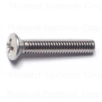 8-32 x 1 Stainless Steel Phillips Oval Machine Screws