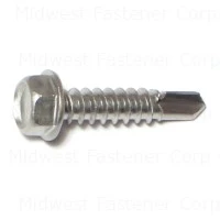 12 x 1 Stainless Steel Hex Head Self-Drilling Screws
