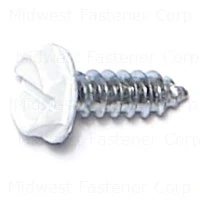 7 x 1/2 White Zinc Slotted Hex Gutter Screws White