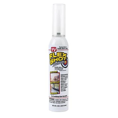 Flex Shot® White 8 OZ Rubber Adhesive Sealant Caulk