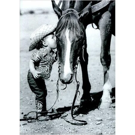 Avanti Press Little Cowgirl Kissing Horse America Collection Birthday Card