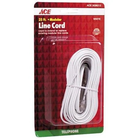 Monster 4 Conductor 25' White Card Modular Telephone Cable (140098-00)