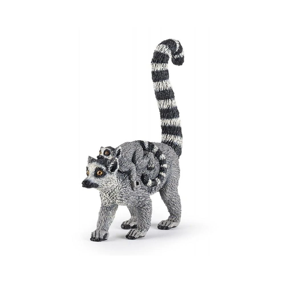 Lemur And Baby Figure - Multicolor Wild Animal Model 50173