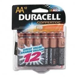 "Duracell Coppertop AA Alkaline Batteries, 12/Pack (MN15RT12Z)"