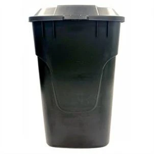 Wheeled Trash Cart, Black, 45 Gallons