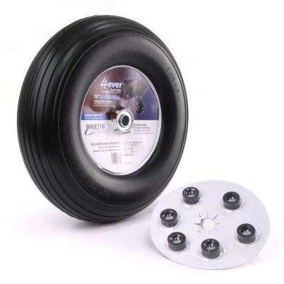 400-6 Flat-Free Wheelbarrow and Garden Cart Wheel W/ Universal Hub, 13 In.